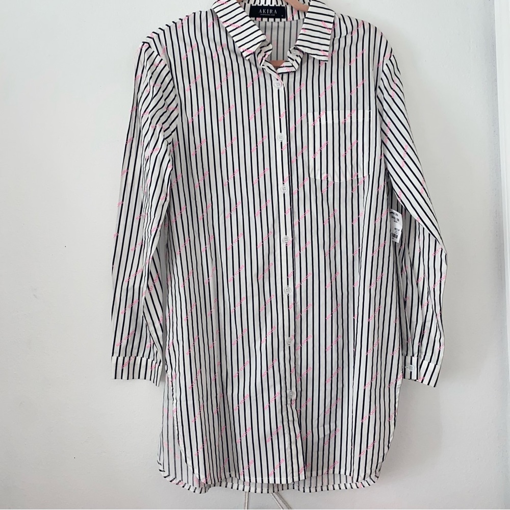 Akira Not Yours button down shirt dress